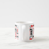 Red Black Multilingual Dank je Word Cloud Espresso Kop (Achterkant)