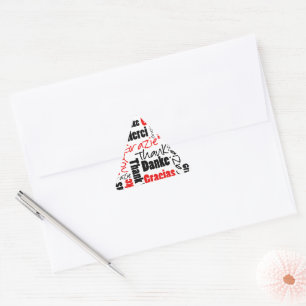Red Black Multilingual Dank je Word Cloud Sticker