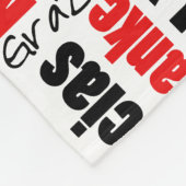 Red Black Multilingual Dank u wel Typografie Fleece Deken (Hoek)