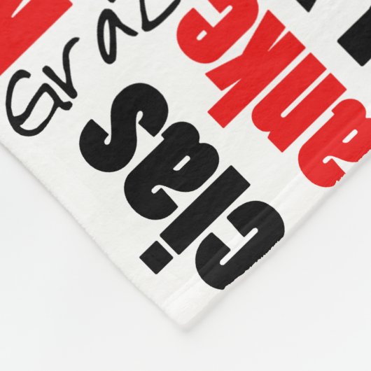 Red Black Multilingual Dank u wel Typografie Fleece Deken (Hoek)