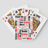 Red Black Multilingual Typography Dank je Speelkaarten (Achterkant)