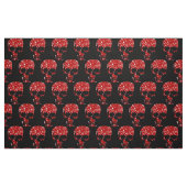 Red Black Musical Notes skull Stof (Fat Quarter)