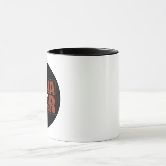 Red Black My Retro bear-mom Design Mok (Midden)