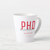 Red Black Name Keepomwille PhD Afstuderen Latte Mok (Rechterhoek)
