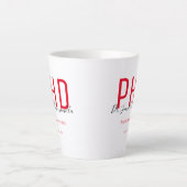 Red Black Name Keepomwille PhD Afstuderen Latte Mok (Voorkant)