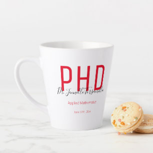 Red Black Name Keepomwille PhD Afstuderen Latte Mok