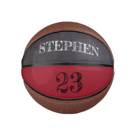 RED Black Number Chalkboard etching Genoemd Basketbal