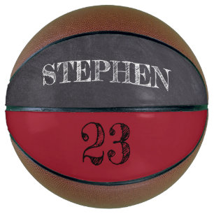 RED Black Number Chalkboard etching Genoemd Basketbal