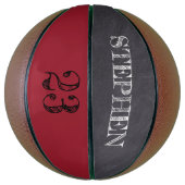 RED Black Number Chalkboard etching Genoemd Basketbal (Verticaal)