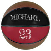 RED Black Number etting Custom Name Basketbal (Voorkant)