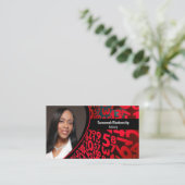 Red Black Numbers Custom Professional Foto Visitekaartje (Staand voorkant)