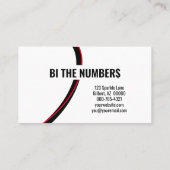 Red Black Numbers Custom Professional Foto Visitekaartje (Achterkant)