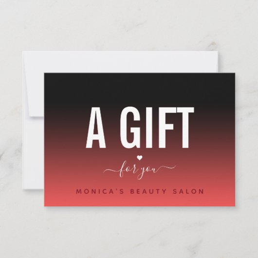 Red Black Ombre Heart Romantic Modern & Elegant (Voorkant)