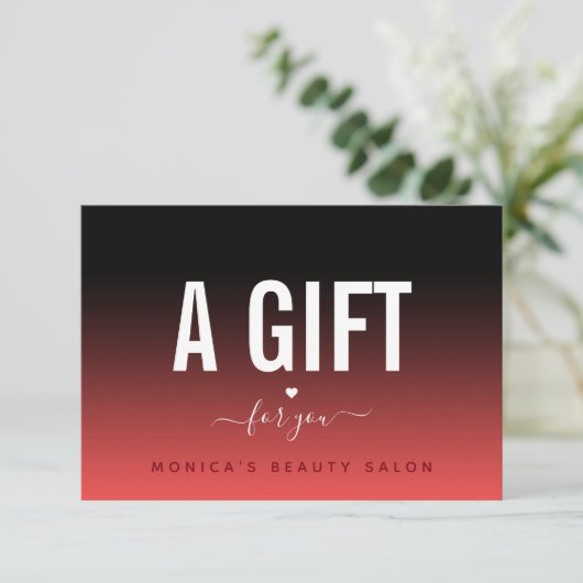 Red Black Ombre Heart Romantic Modern & Elegant (Staand voorkant)