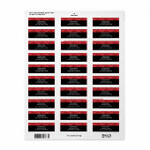 Red Black Paisley Bandana Print op maat gemaakt Etiket (Full Sheet)