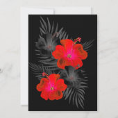 Red Black Palms Hibiscus Floral Tropical Birthday Kaart (Achterkant)