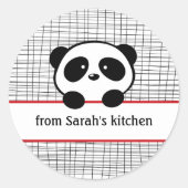 Red Black Panda van de keuken-Stickers Ronde Sticker (Voorkant)