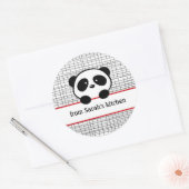 Red Black Panda van de keuken-Stickers Ronde Sticker (Envelop)
