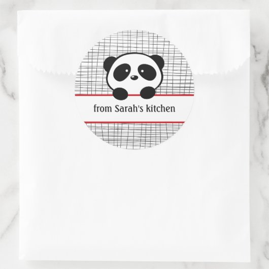 Red Black Panda van de keuken-Stickers Ronde Sticker (Tas)