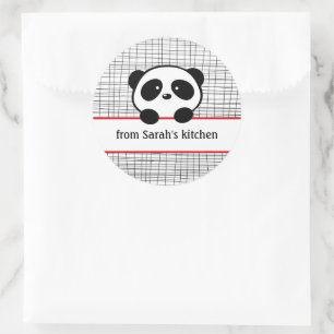 Red Black Panda van de keuken-Stickers Ronde Sticker