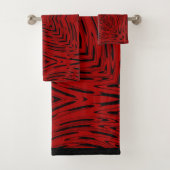 Red Black Pattern Bad Handdoek (Insitu)