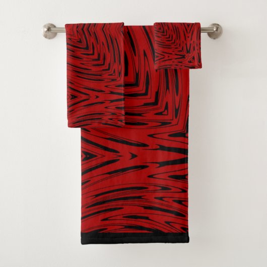 Red Black Pattern Bad Handdoek (Insitu)