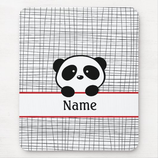 Red Black Personalized Panda Beer Mousepad Muismat (Voorkant)