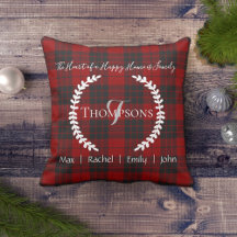 Red Black Persoonlijke familienaam Monogram