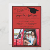 Red Black Photo College Trunk Party Kaart (Voorkant)