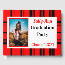 Red Black Photo Graduation Party