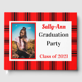 Red Black Photo Graduation Party Gastenboek