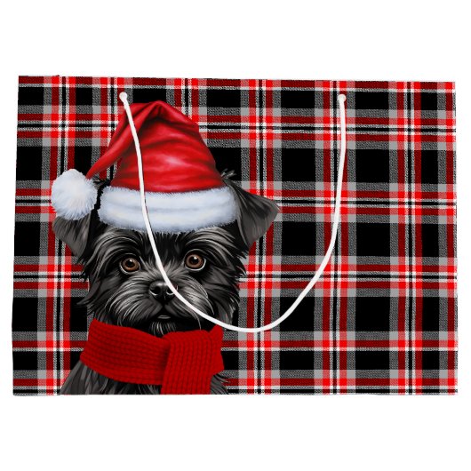 Red Black Plaid Affenpinscher Hondenliefhebber Vak Groot Cadeauzakje (Achterkant)