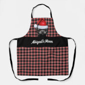 Red Black Plaid en Affenpinscher Hond Kerstmis Schort (Voorkant)