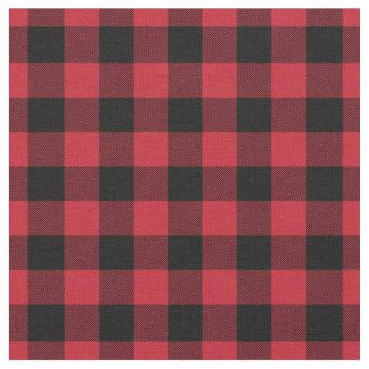 Red & Black Plaid Gingham Stof (Close Up)