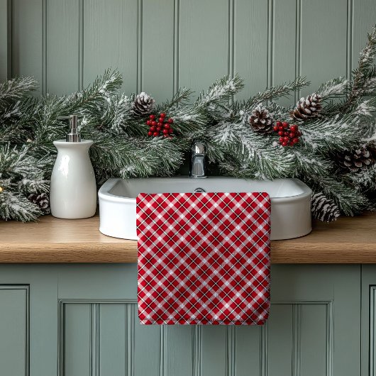 Red Black Plaid Towels Gift for Their First Place Bad Handdoek