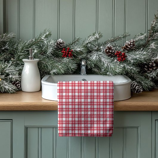 Red Black Plaid Towels Housewarming Gift Idea Bad Handdoek