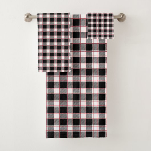 Red Black Plaid Towels Welcome Gift for New Home Bad Handdoek (Insitu)