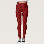 Red Black Polka Dot Leggings (Voorkant)