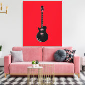 Red Black Pop Art Electric Gitar Canvas Afdruk (Insitu (Woonkamer))