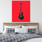 Red Black Pop Art Electric Gitar Canvas Afdruk (Insitu (Slaapkamer))