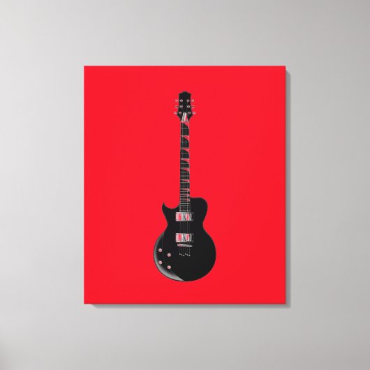 Red Black Pop Art Electric Gitar Canvas Afdruk (Voorkant)