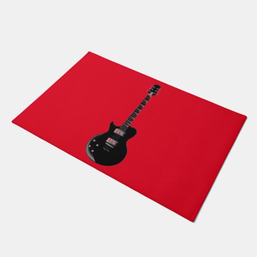 Red Black Pop Art Electric Gitar Deurmat (Schuin)