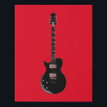 Red Black Pop Art Electric Gitar Imitatie Canvas Print<br><div class="desc">Muziekinstrumenten Illustraties van grafische ontwerpen</div>