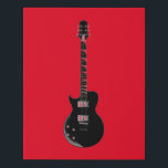 Red Black Pop Art Electric Gitar Imitatie Canvas Print<br><div class="desc">Muziekinstrumenten Illustraties van grafische ontwerpen</div>