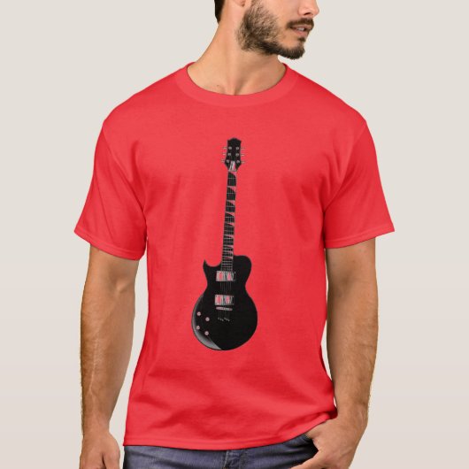 Red Black Pop Art Electric Gitar T-shirt (Voorkant)