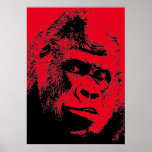 Red Black Pop Art Gorilla Poster<br><div class="desc">Digital Computer Animal Art - College Pop Art - Wild Animal Computer Afbeeldingen</div>