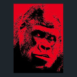 Red Black Pop Art Gorilla Poster<br><div class="desc">Digital Computer Animal Art - College Pop Art - Wild Animal Computer Afbeeldingen</div>