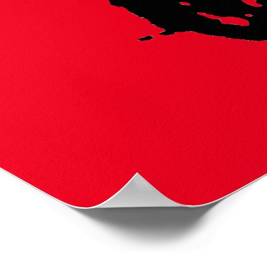 Red Black Pop Art Thinking Chimpansee Poster (Hoek)