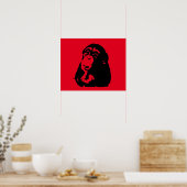 Red Black Pop Art Thinking Chimpansee Poster (Keuken)