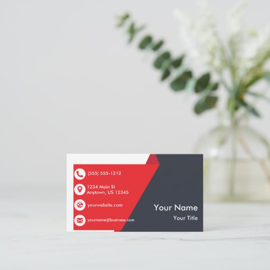 Red Black Professional Visitekaartje (Staand voorkant)